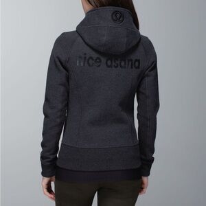 Lululemon Scuba Hoodie Nice Asana Size 8 Black Grey